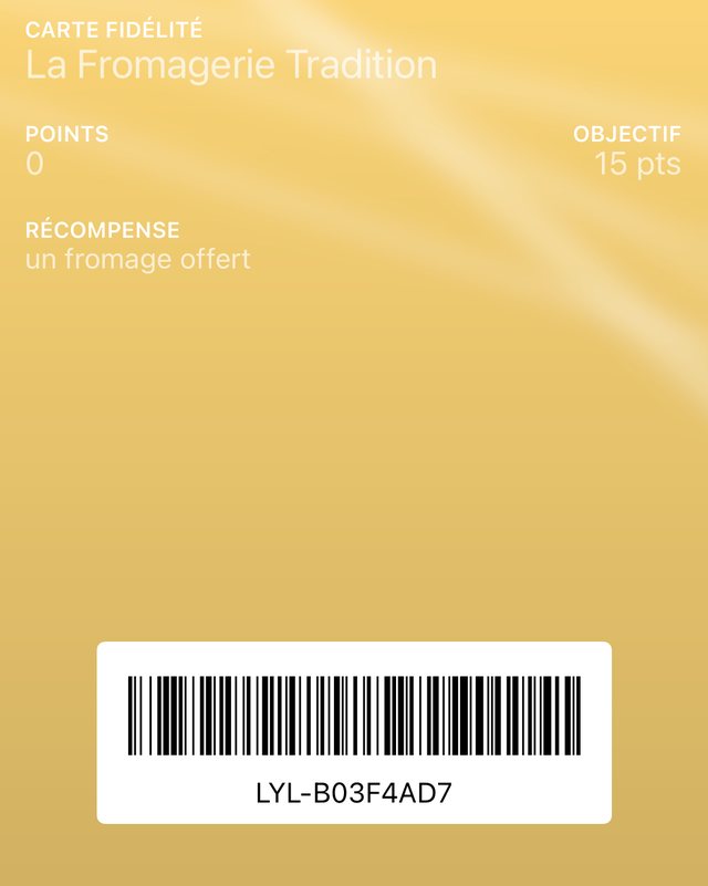 Carte de fidélité La Fromagerie Tradition