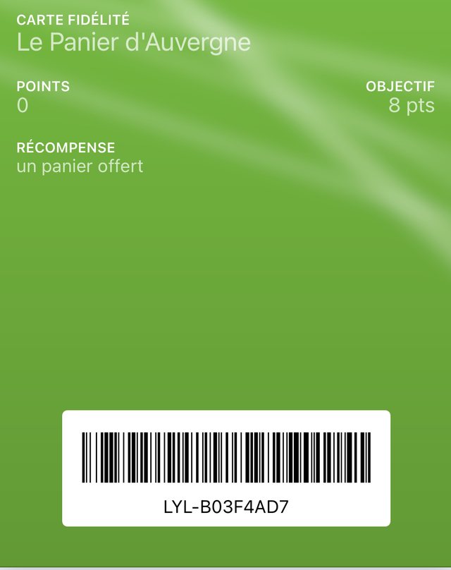 Carte de fidélité Le Panier d'Auvergne