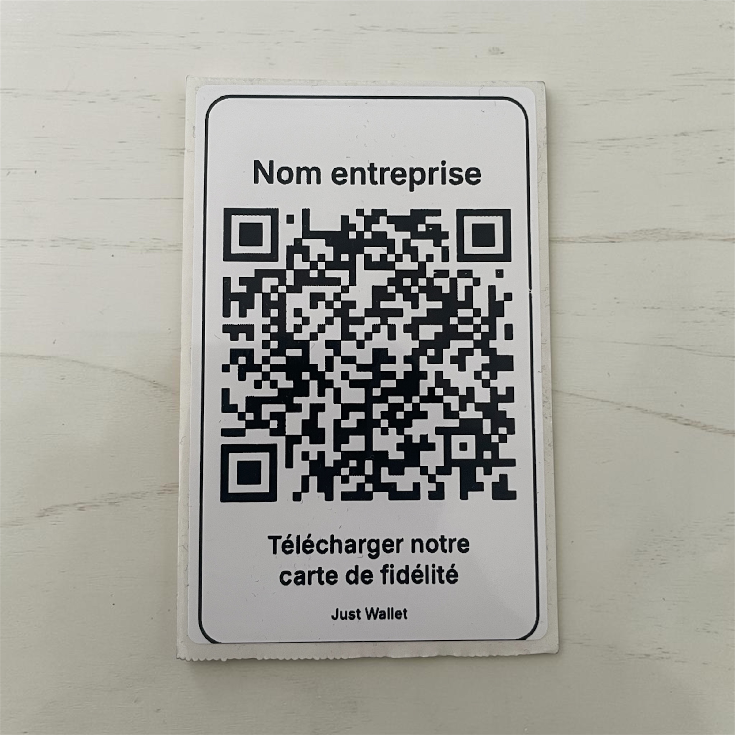 QR code physique Just Wallet